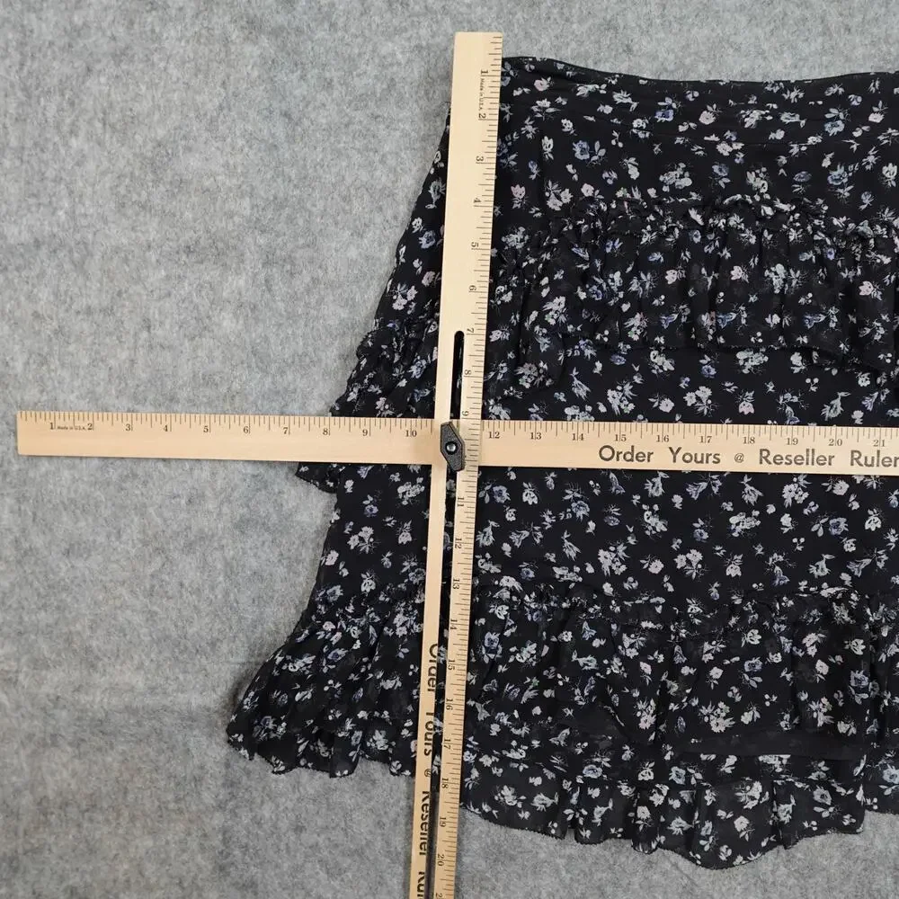 Love‎ Shack Fancy Skirt Womens 2 Mini Silk Floral Ruffle Tiered Feminine Fairy